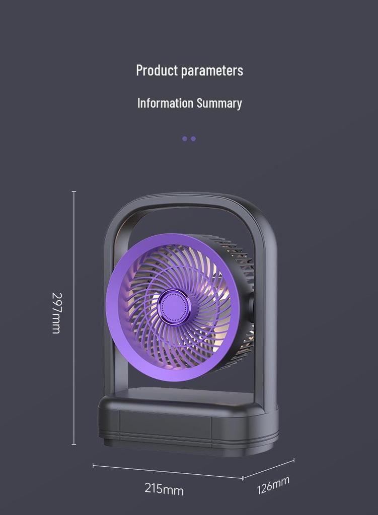 USB Rechargeable Desk Fan with Light for Home, Bedroom & Dormitory