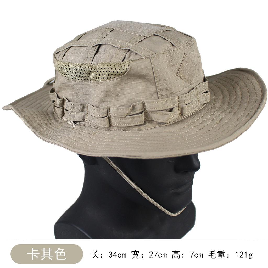 Tactical Camouflage Penny Hat Outdoor Jungle Mountaineering Fishing Fishing Hat Sun Protection Summer Shade Velcro Bucket Hat