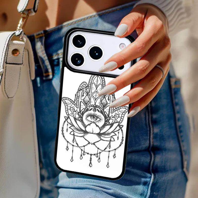 Hamsa Hand Of Fatima Art Phone Case For iPhone 17 Air 14 15 13 12 Max Cover For Apple 14 15 16 16e 11 Pro Max Plus