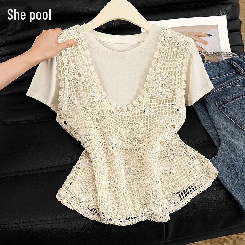 Women s Crochet Knit Hollow Out Vest Top One Size