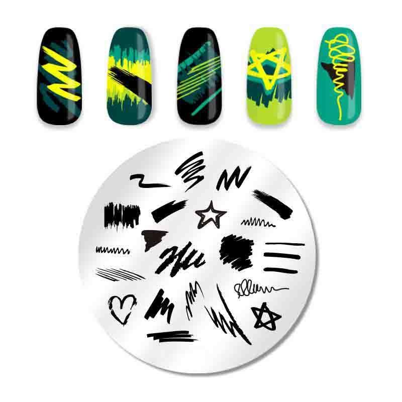 

Пластина для штамповки ногтей с цветочным рисунком, трафареты с волнистыми изображениями, инструмент для геометрической штамповки ногтей