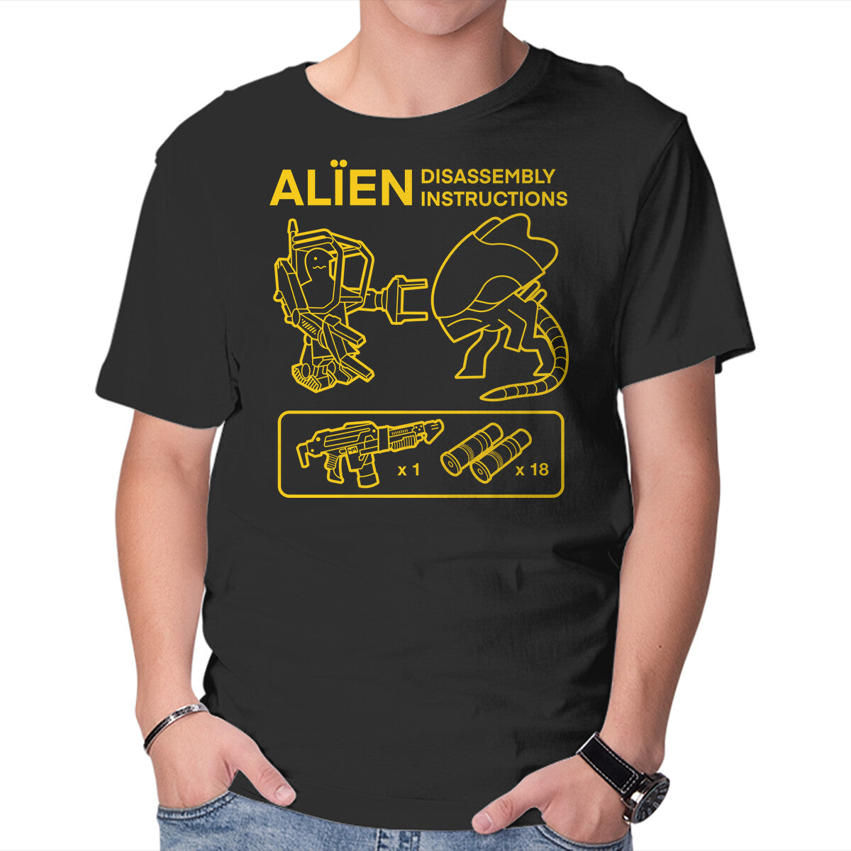 Unisex Crew Neck T-Shirt Alien Disassembly Graphic Short Sleeve Casual Tee XXXXL