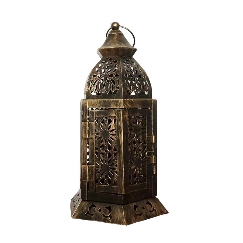 Retro Iron Candle Stand with Accessible Front Enhancing Holiday Celebration and Living Room Ornament Candle Stand