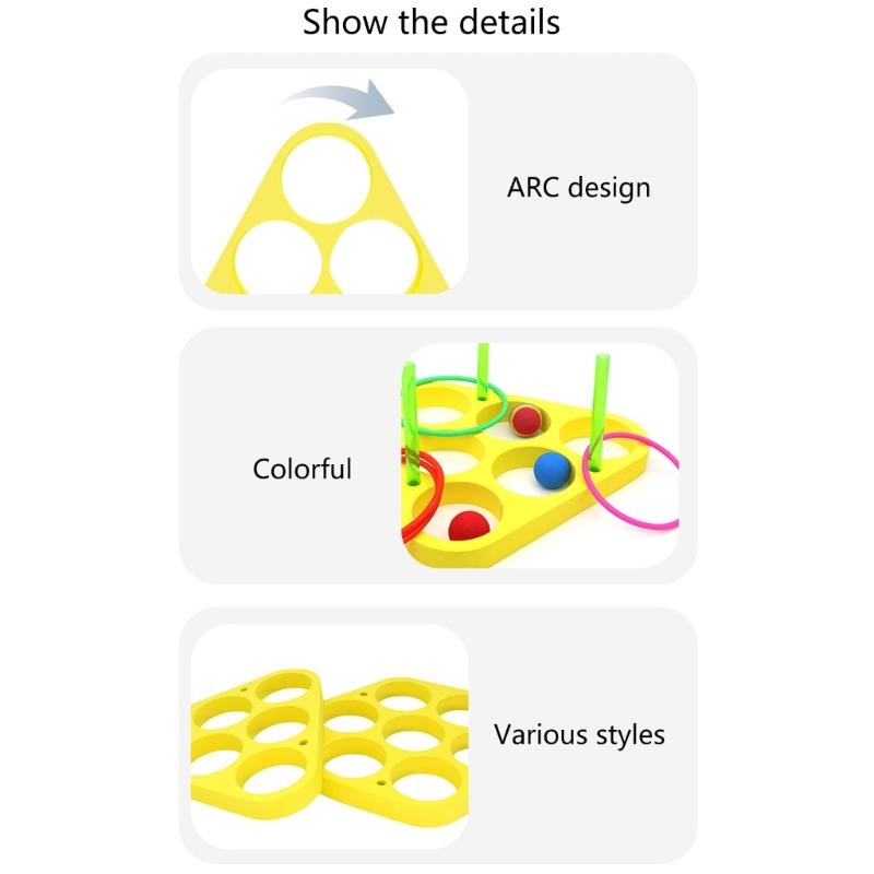EVA Floating Foam Rings Throw Pool Game Toy with Balls Floating Foam Rings Toy with Balls for Kids Adults Outdoor Party