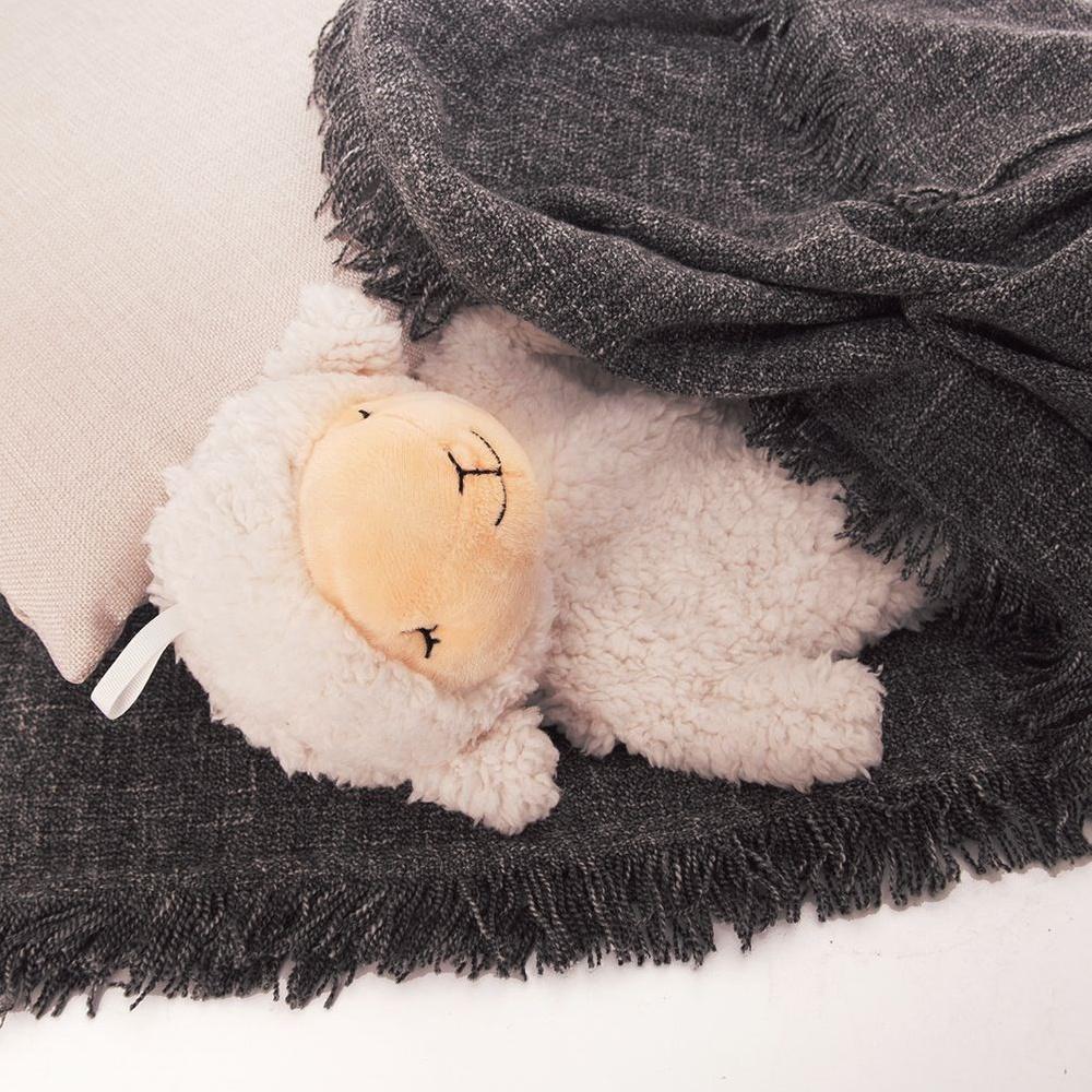 Duży Termofor Pluszowy w Pokrowcu Sweterku Ogrzewacz Gumowy na Wodę Owca