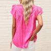 Women's Daily Loose And Versatile Ruffle Sleeve Neck Top