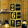 Black Gold Birthday Number Box Happy DIY 0-9 Birthday Party Decoration Kids Adults Birthday Party 18 30 40 50 Anniversary Decor