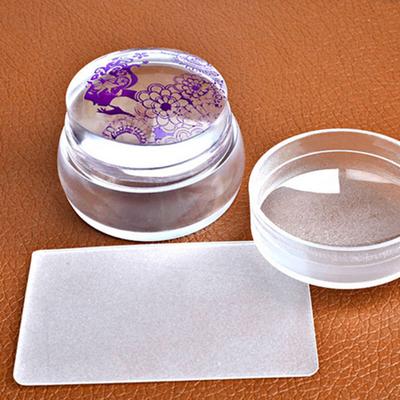 Carimbo de silicone transparente para arte em unhas + raspador ferramenta de transferência de manicure DIY