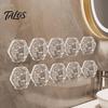 Bathroom Towel Hooks Hexagonal Self Adhesive Hooks, Water Ripple Pattern Design, Waterproof No Heavy Duty Wall Drilling Mounted for Towels Keys