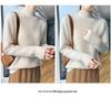 Women's High Neck Wool Sweater: Autumn/Winter Osmanthus Stitch, Thickened Loose Pullover Knitwear.