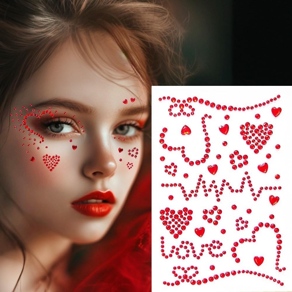 Rhinestone Face Temporary Tattoos Sparkling Face Tattoo Sticker  Enhance Atmosphere