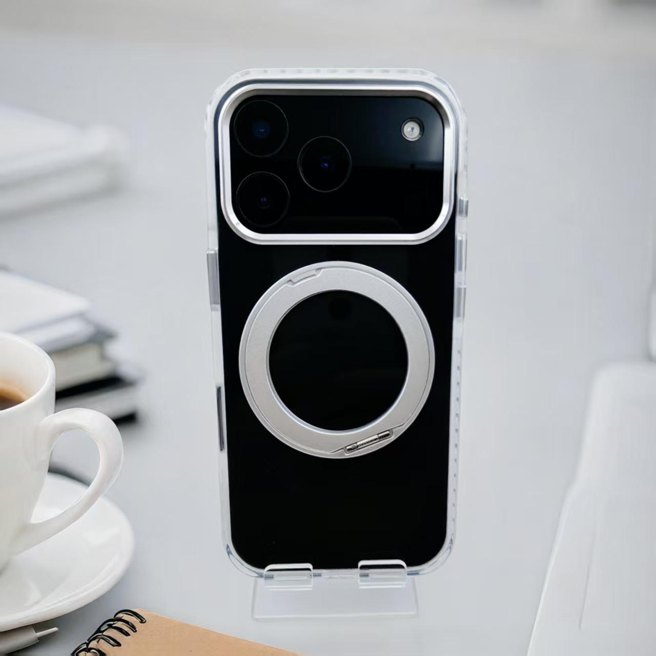 Apple iPhone 17Pro MagSafe Transparent Shockproof Stand Case iPhone 17 Pro