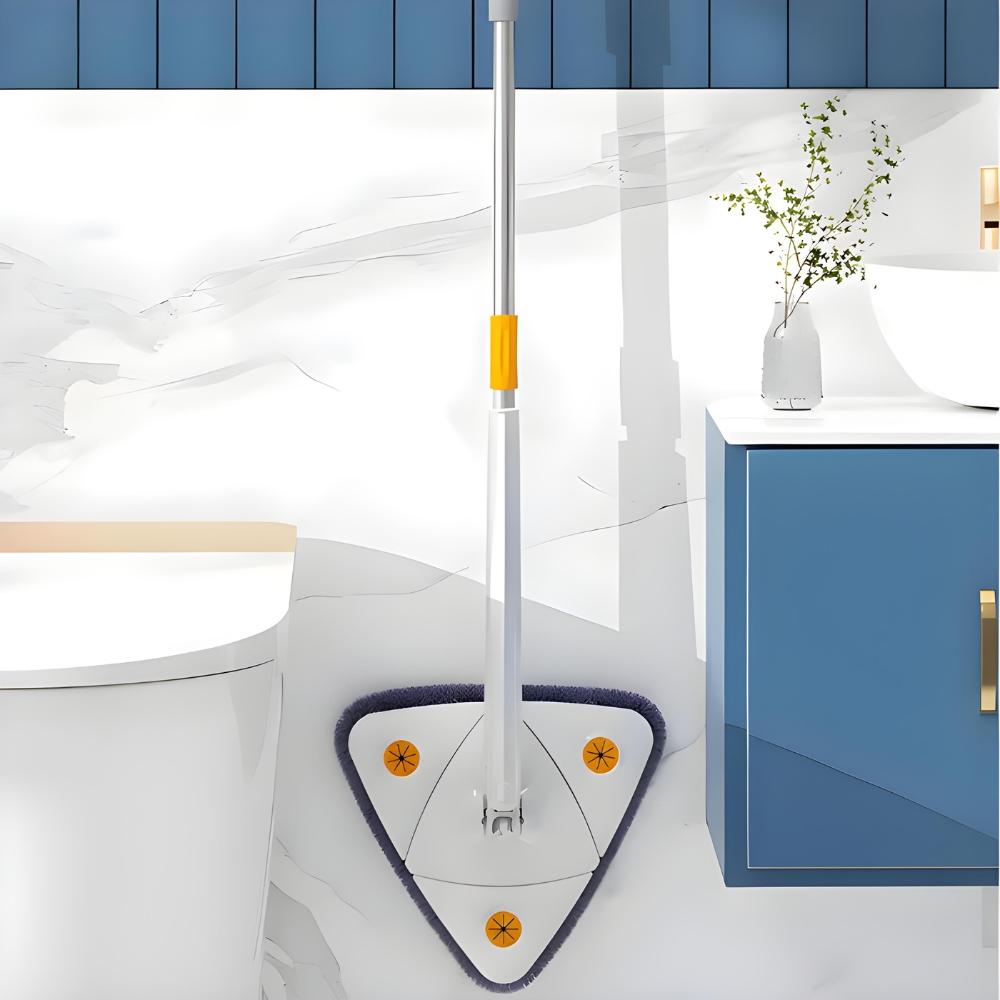 Rotating flat triangular mop, white