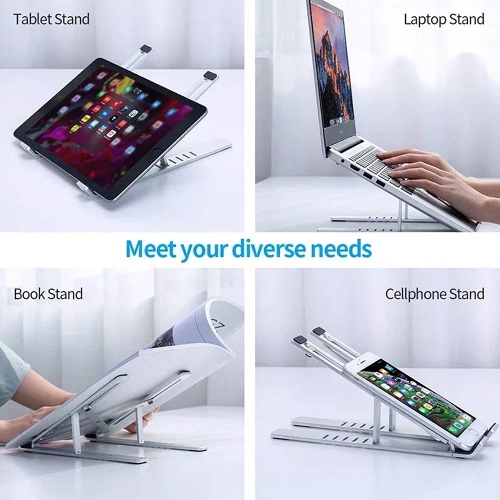 Adjustable Laptop Stand Aluminum Alloy Laptop Holder Stand Anti-slip Foldable Portable Lifting Cooling Holder For Home & Office