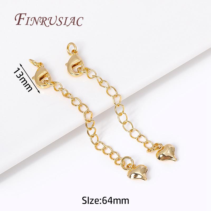 18K Gold Plated Extension Chains with Lobster Clasps Connector For Jewelry Necklace Extender,DIY Bracelets Making Accessories
