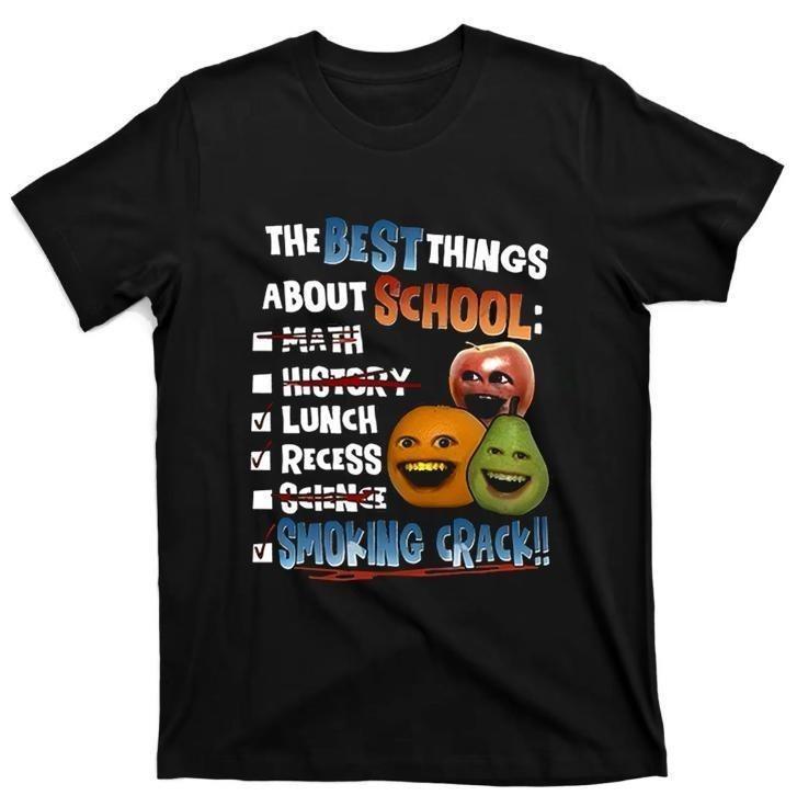 Annoying Orange Crack Shirt The Best Things About School HOT Tshirt Unisex T-Shirt XXL
