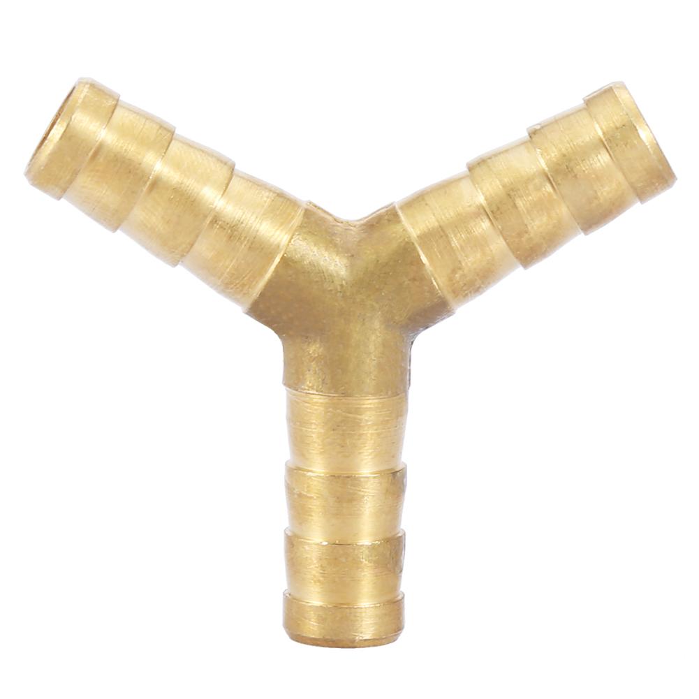 Brass Y 3Way Hose Barbed Connector Joiner Fitting Air Water Gas OD (8mm,4pcs)