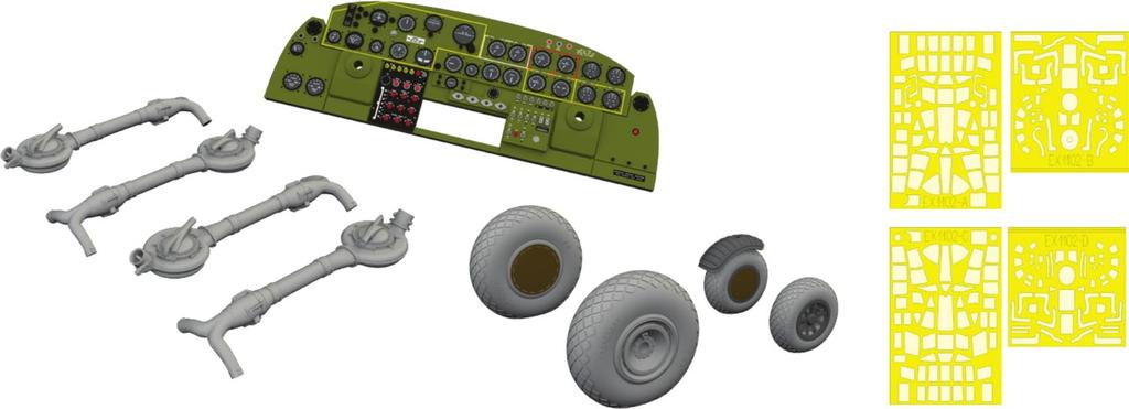 eduard Scale LookPlus Instrument Panel with Parts Set Hobby Plastic Model Kit Parts EDU644318 1/48 B-24D (for Boss) (Airplane)