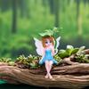 Yousheng 4 Pcs Miniature Fairy Figurines, Tiny Winged Elf Lotus Leaf Statue for DIY Fairy Garden, Flower Pot, Bonsai, Micro Landscapes, Craft