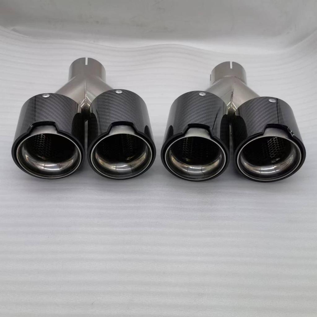 Nerezový výfukový tlumič s karbonovou koncovkou kompatibilní s BMW (Vstup 63 mm, výstup 101 mm)