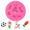 3D Cartoon Easter Bunny Silicone Mold DIY Fondant Mold for Cake Decorating Cupcake Topper Chocolate Decorating Accessories