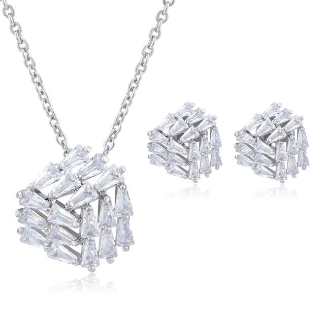 Schmuck Frauen Halskette Ohrringe Set Luxus Qualität Luxe Zubehör Feine Zirkonia Champagner Mode Jewelri Cubic Hohe Großhandel