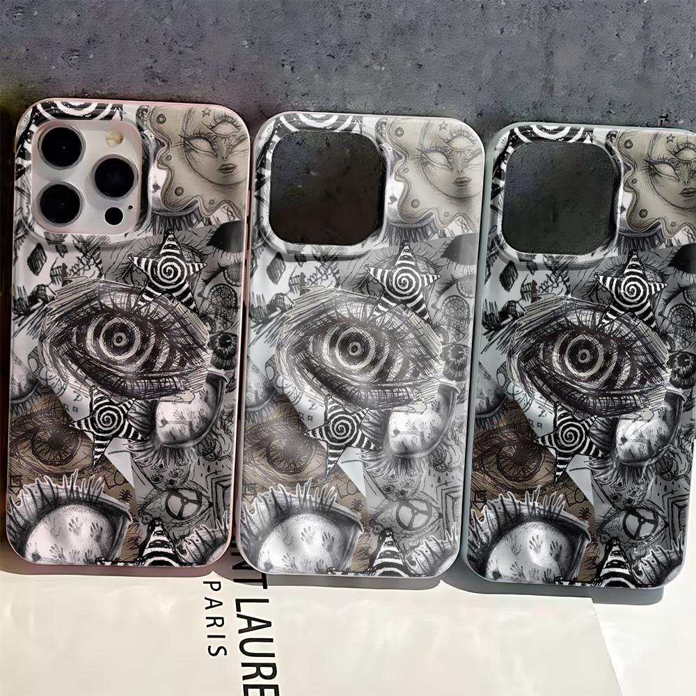 Dark Eye Collage Phone Case For Iphone 16 Pro Max 17 15 14 Plus 13 12 11 17Air Phone Cover Smooth Funda Coque