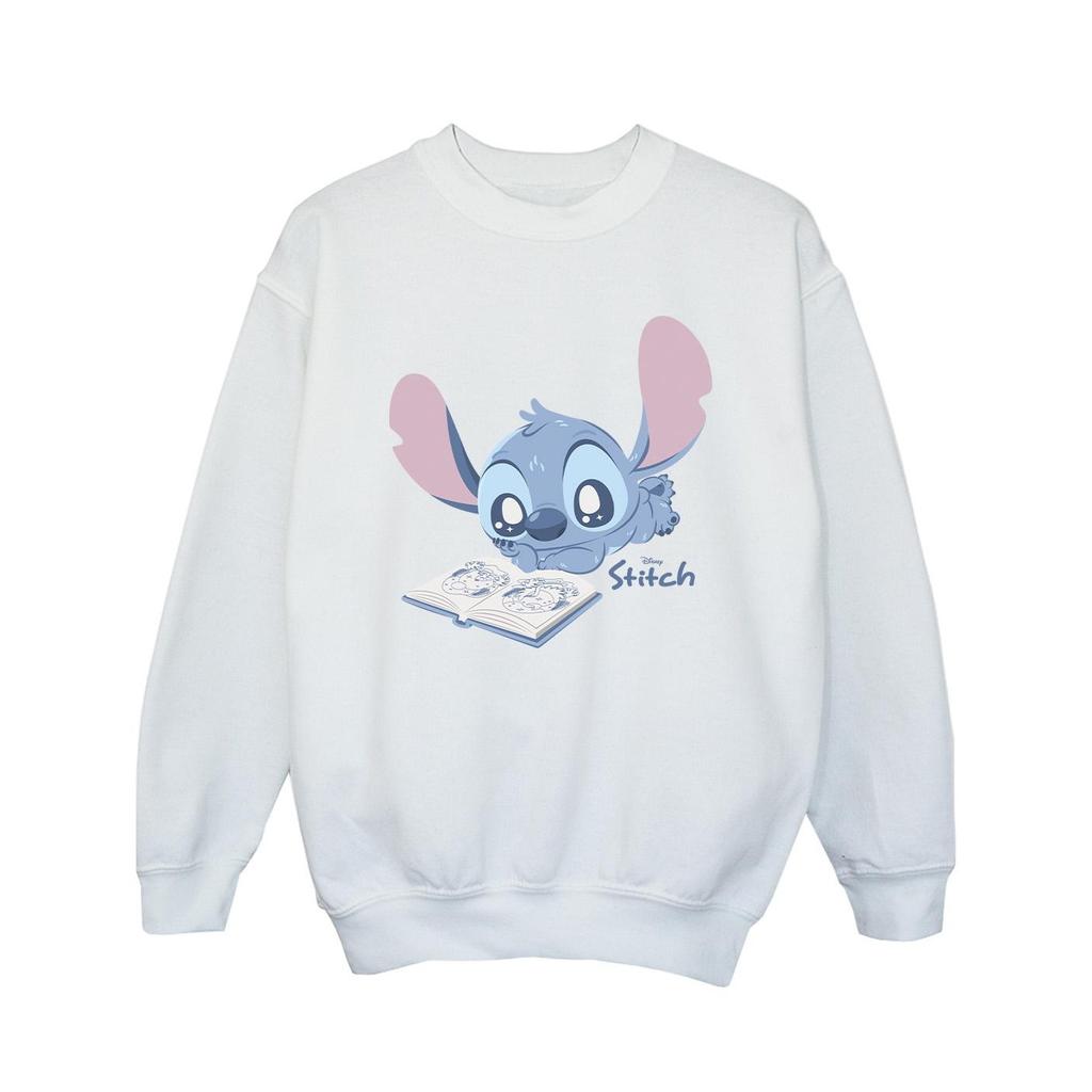 Lilo & Stitch Girls Reading Lying Down Sweatshirt