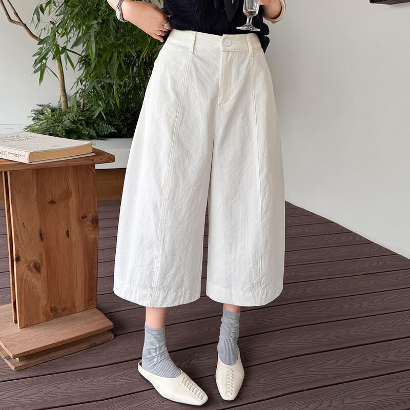 Bailuyu High-Waist Loose Cropped Casual Pants XL