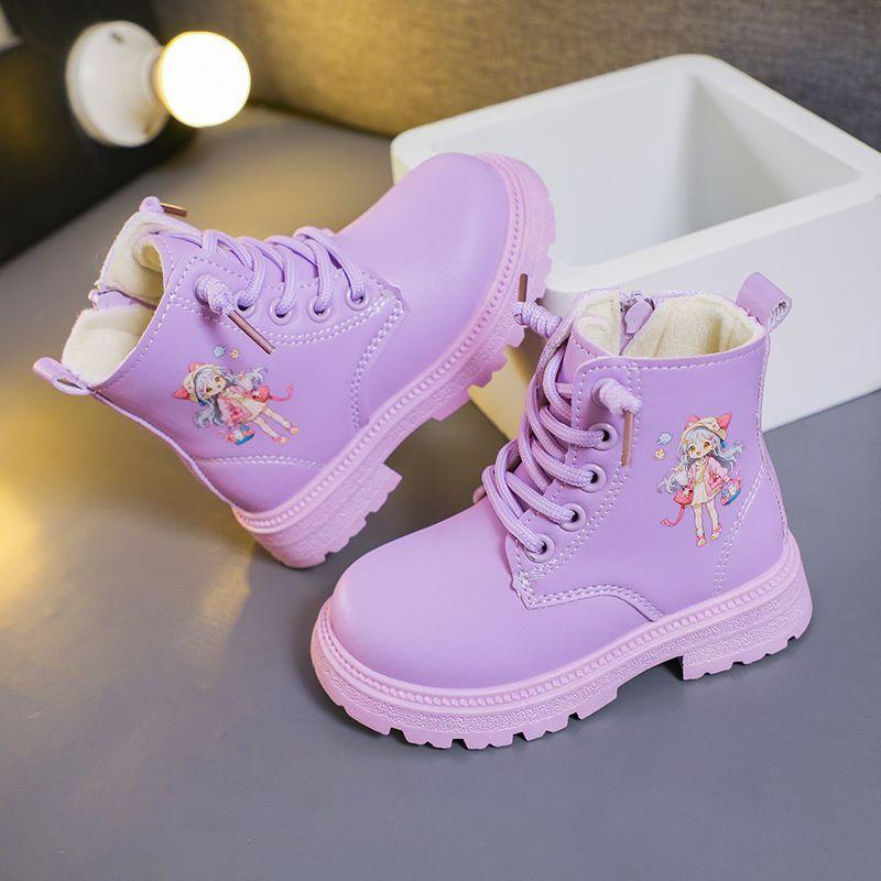 Girls' Fashionable Princess Leather Boots Spring and Autumn Children's  Boots