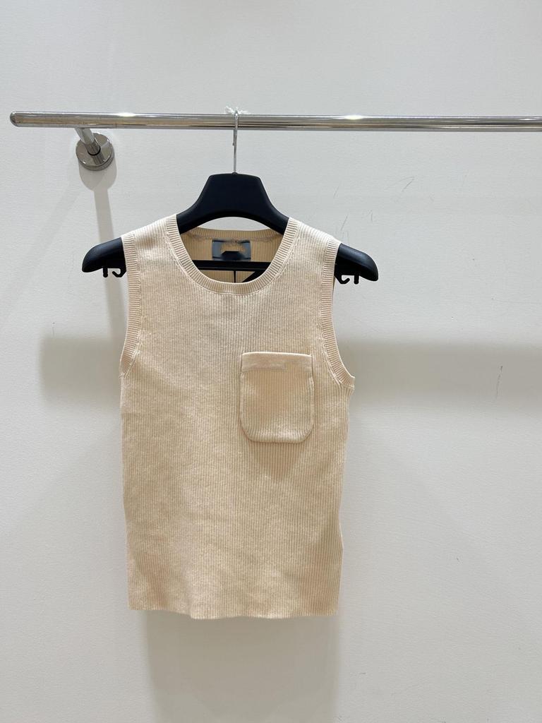 Damen Sommer Mode Bestickter Buchstaben Strick Westen Top