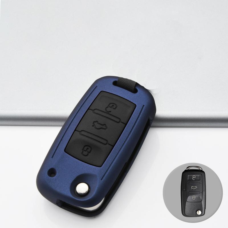 Silicon Carbon Fiber Car Key Cover Case For Volkswagen Vw Golf Bora Jetta Polo Passat B5 B6 Skoda Octavia A5 Fabia Seat Ibiza