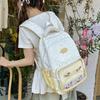 Women's Large Capacity Backpack Color Block Student Schoolbag Girls Stars Print Backpack