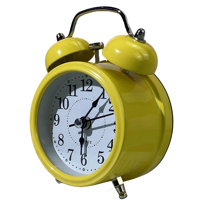 New Super Loud Simple Ringing Alarm Clock Night Light Mute Clock Bedroom Gift Student Bedside Sleeping Clock