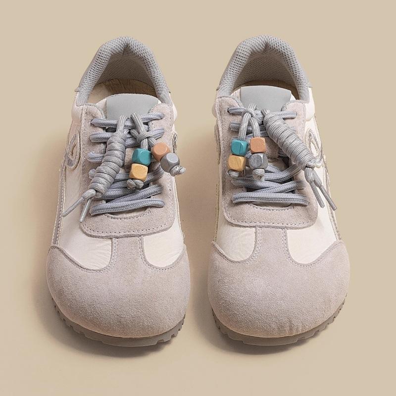 Inner height increase retro ugly cute big head leather German training shoes women's 2025 new casual shoes fringed buckle sports Forrest Gump shoes