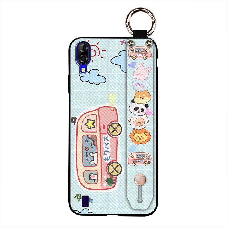 Shockproof Wrist Strap Phone Case For Blackview A60 Soft case Back Cover Waterproof Kickstand Ring Silicone Lanyard Cute