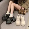 Mode 8,5CM Winter Warm Lässige Lederschuhe Absätze Damen High Platform Pelz Sneakers Dicke Sohle Plüsch Sport Lederschuhe Zapatos Mujer