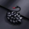 Retro Swan Crystal Brooch: Elegant Animal Pin for Women’s Versatile Accessories