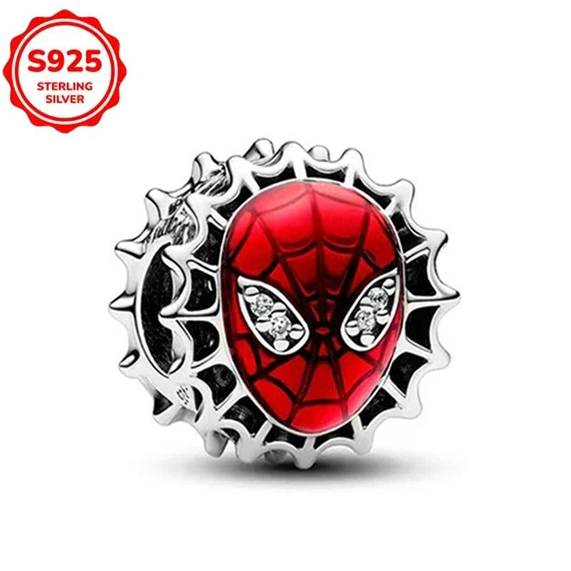 

TOP 925 Silver Anime Avengers Lron Man Helmet Charms Fit Original Bracelet Womens Pendant Beads Jewelry Gift