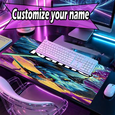 Personalizowana podkładka pod mysz ze wzorem awatara i imieniem, Mata na biurko do laptopa PC, Dekoracyjna mata na biurko do domu, Podkładka pod klawiaturę, Prezent