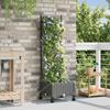 Garden Flower Pot with Irrigation and Wheels Light Gray PP