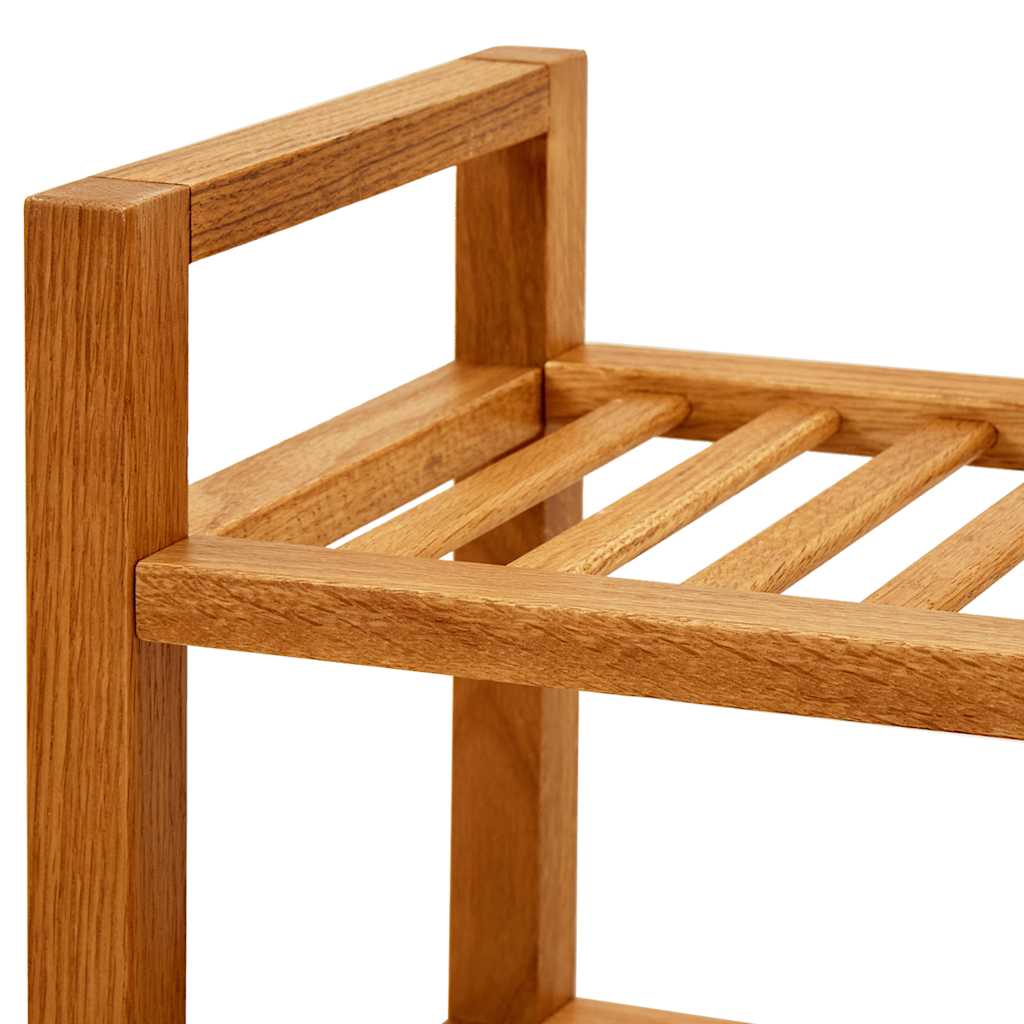 Vidaxl Stojak Na Buty Z 3 Półkami, 50X27X60 Cm, Lite Drewno Dębowe