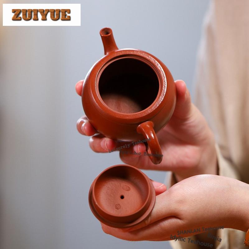 150ml Klassiska Yixing Lila Lera Tekannor Handgjorda Eleganta Trumkruka Rå Malm Dahongpao Lera Vattenkokare Zisha Teset Dricksvara Samling