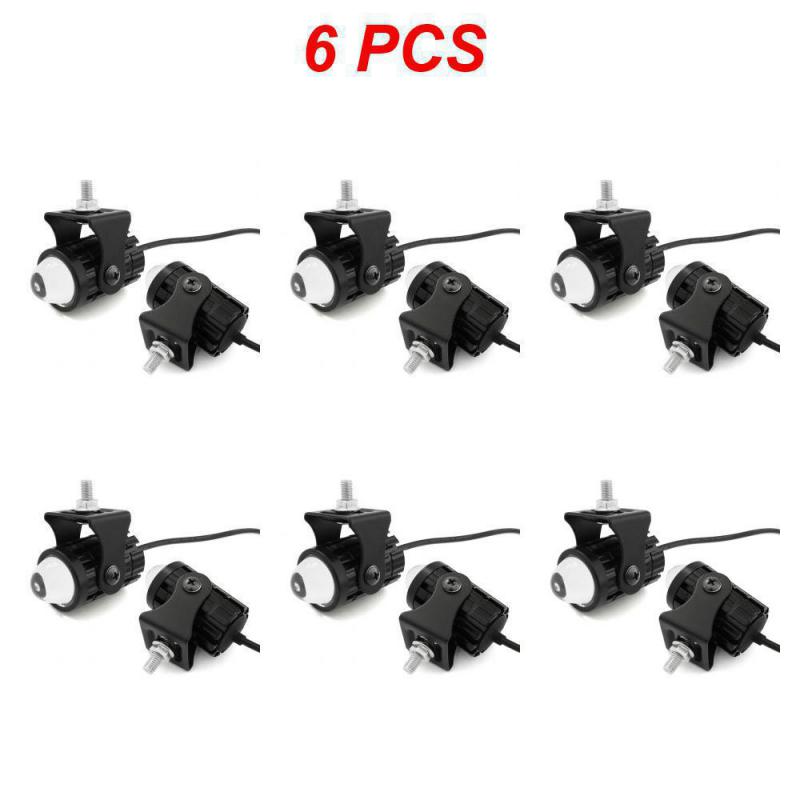 1~8PCS Motorcycle Spotlight Headlamp Led Two-Color Small Steel Gun Far And Near Integrated Waterproof Super Bright