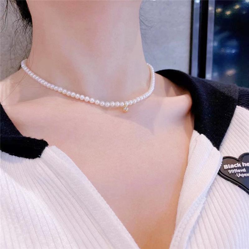 Elegant French Retro Pearl Clavicle Necklace - Simple, Versatile, Luxury Style