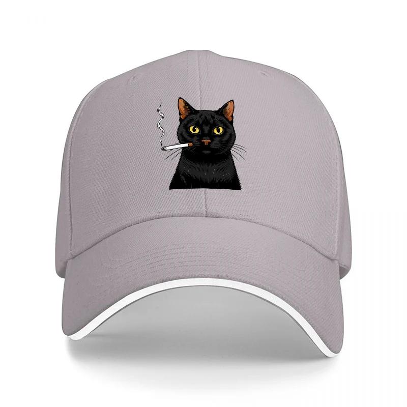 Black Cat Embroidered Baseball Cap Classic Style Adjustable Hat for Men and Women Fashionable Design with Cute Animal Print