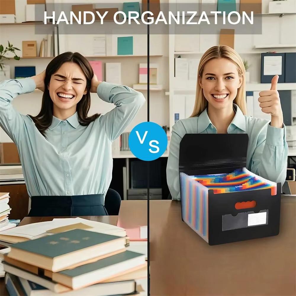 Rainbow Expandable Filing Box 25 Pockets Art Supplies Folder File Folder Organizer Stationery