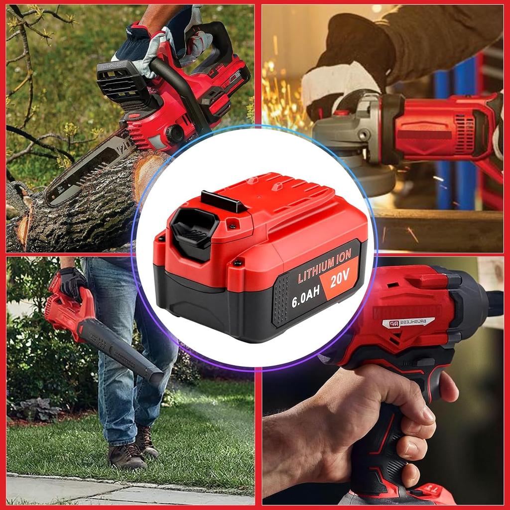 V20 20V Lithium Battery: Replacement for Craftsman 20V CMCB204 CMCB202 CMCB201 Cordless Drill Tools - 6Ah 20 Volt Max Battery Pack