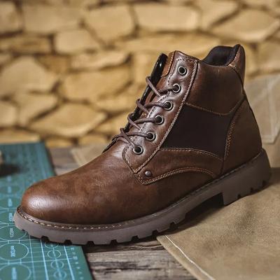 High Quality Men's Shoes British Style Leather Short Boots 2024 Trendy Outdoor Non-slip Wear-resistant Work Boots Boots for Men