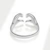 Romantic Double Hand Heart Gesture Ring Fashionable Couple Love Symbol Personalized Jewelry Accessory